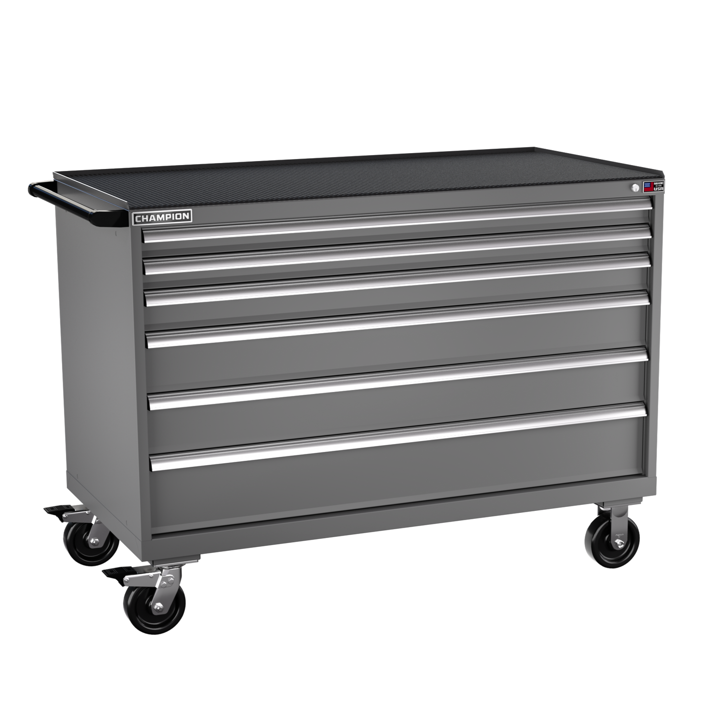 Champion Tool Storage DW1500-0601IL-MB8-RT-DG 6-Drawer Standard Depth Mobile Modular Cabinet DW0601IL | 56-1/2"W x 42-1/4"H x 28-1/2"D, Dark Gray