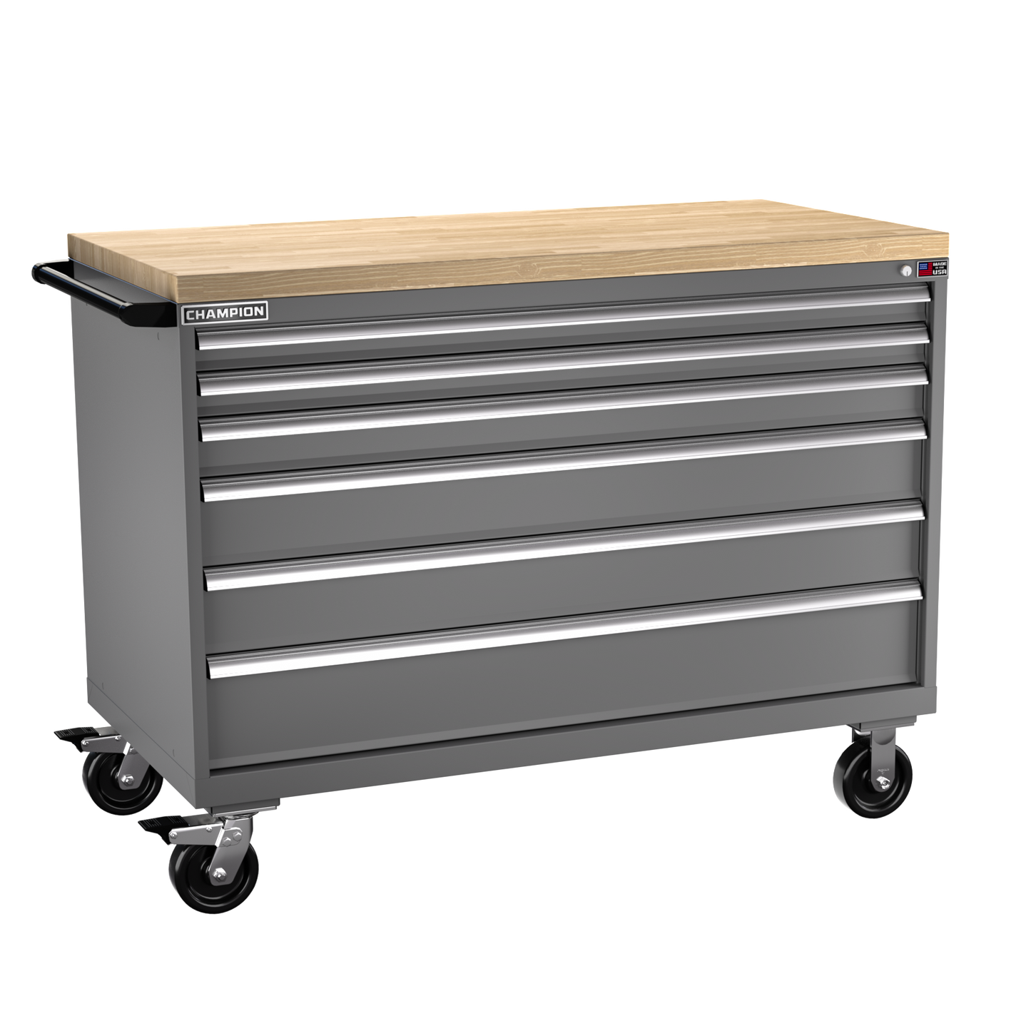 Champion Tool Storage DW1500-0601ILC-MB8-BBT-DG 6-Drawer Standard Depth Mobile Modular Cabinet DW0601ILC | 56-1/2"W x 43-1/4"H x 28-1/2"D, Dark Gray