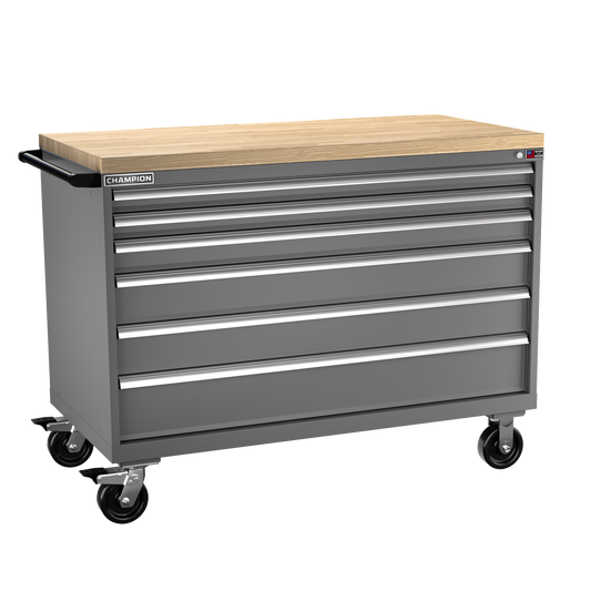 Champion Tool Storage DW1500-0601ILC-MB8-BBT-DG 6-Drawer Standard Depth Mobile Modular Cabinet DW0601ILC | 56-1/2"W x 43-1/4"H x 28-1/2"D, Dark Gray