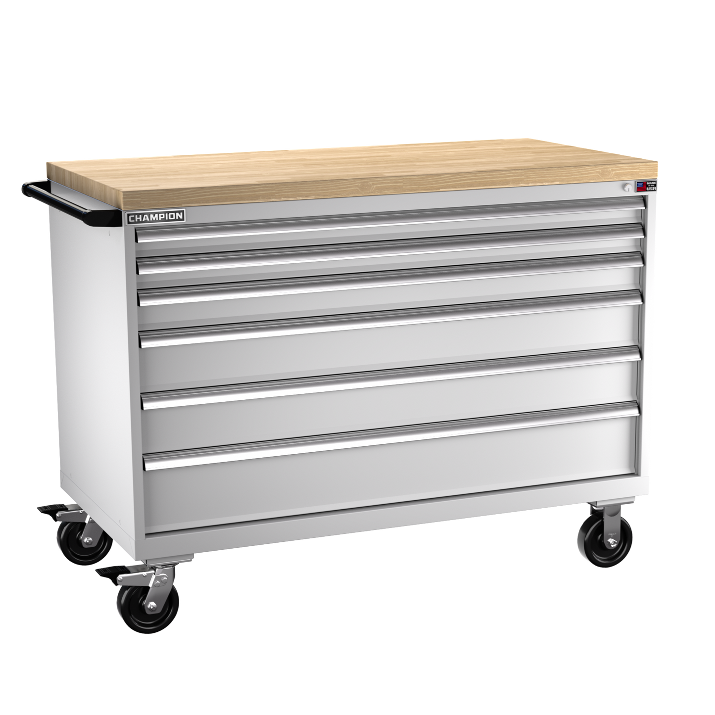 Champion Tool Storage DW1500-0601ILC-MB8-BBT-LG 6-Drawer Standard Depth Mobile Modular Cabinet DW0601ILC | 56-1/2"W x 43-1/4"H x 28-1/2"D, Light Gray