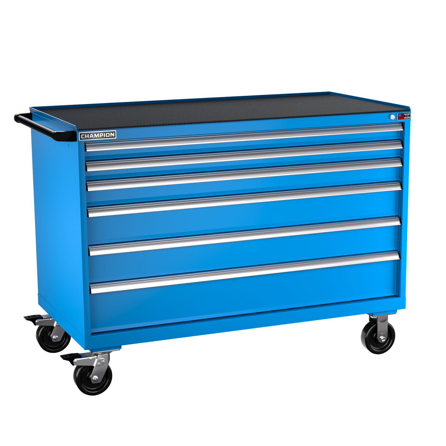 Champion Tool Storage DW1500-0601ILC-MB8-RT-BB 6-Drawer Standard Depth Mobile Modular Cabinet DW0601ILC | 56-1/2"W x 42-1/4"H x 28-1/2"D, Bright Blue