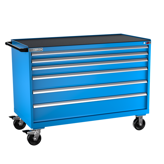 Champion Tool Storage DW1500-0601ILC-MB8-RT-BB 6-Drawer Standard Depth Mobile Modular Cabinet DW0601ILC | 56-1/2"W x 42-1/4"H x 28-1/2"D, Bright Blue