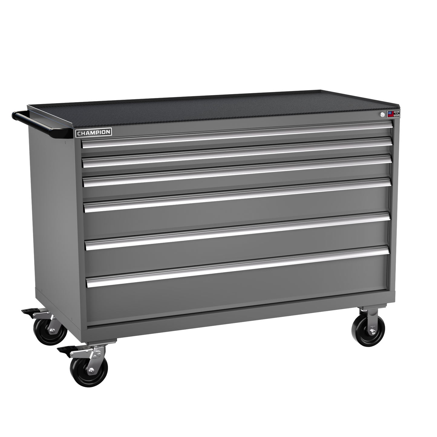 Champion Tool Storage DW1500-0601ILC-MB8-RT-DG 6-Drawer Standard Depth Mobile Modular Cabinet DW0601ILC | 56-1/2"W x 42-1/4"H x 28-1/2"D, Dark Gray