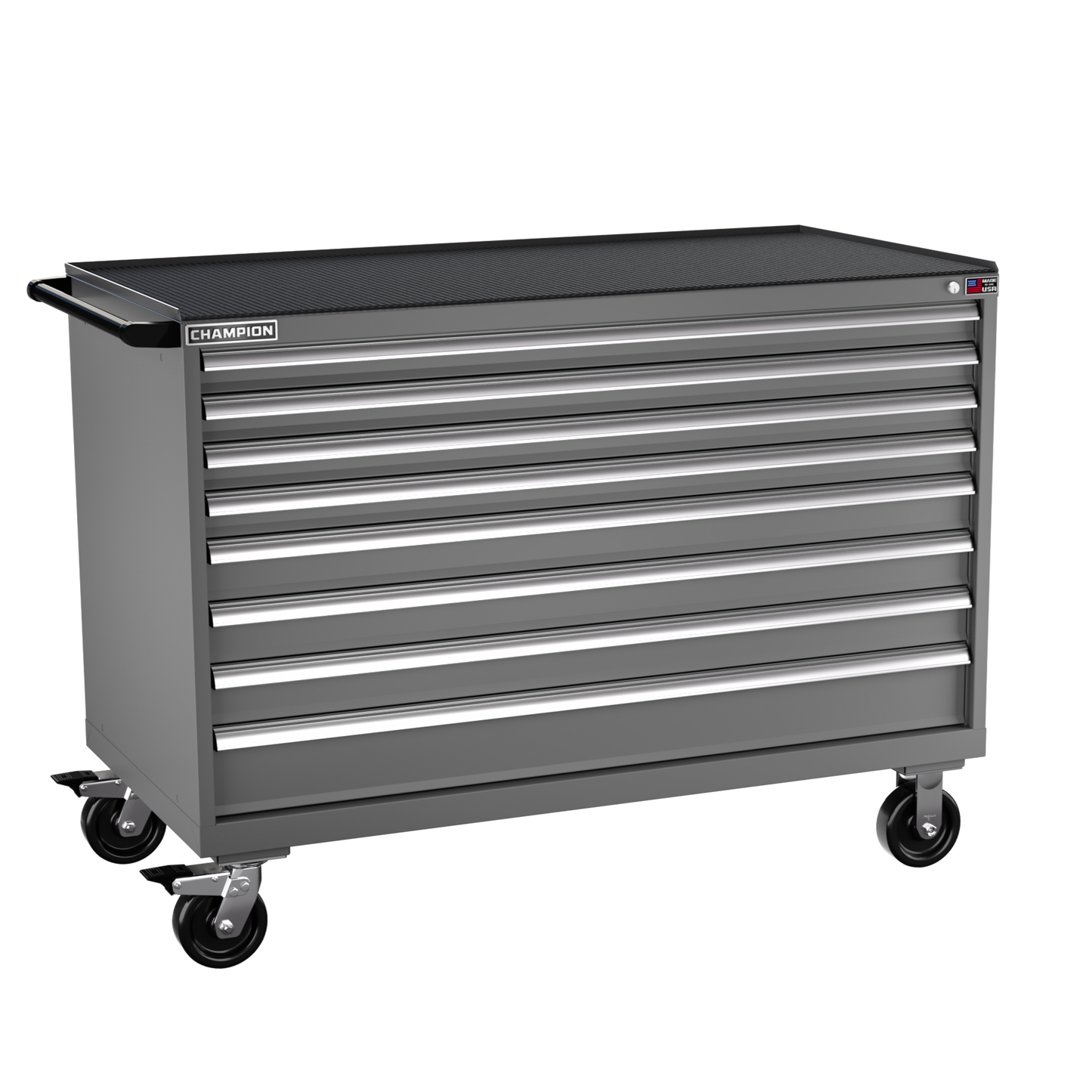Champion Tool Storage DW1500-0801IL-MB8-RT-DG 8-Drawer Standard Depth Mobile Modular Cabinet DW0801IL | 56-1/2"W x 42-1/4"H x 28-1/2"D, Dark Gray