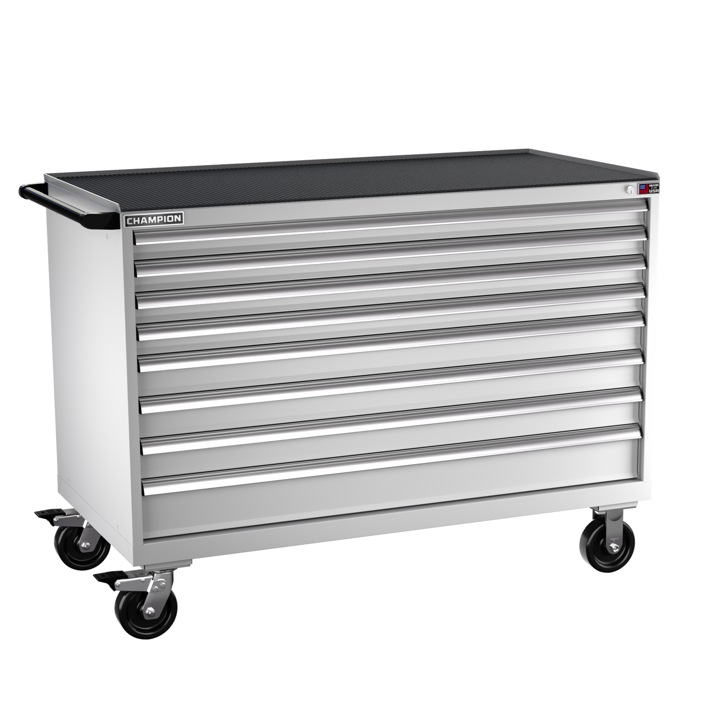 Champion Tool Storage DW1500-0801IL-MB8-RT-LG 8-Drawer Standard Depth Mobile Modular Cabinet DW0801IL | 56-1/2"W x 42-1/4"H x 28-1/2"D, Light Gray