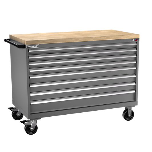 Champion Tool Storage DW1500-0801ILC-MB8-BBT-DG 8-Drawer Standard Depth Mobile Modular Cabinet DW0801IL | 56-1/2"W x 43-1/4"H x 28-1/2"D, Dark Gray