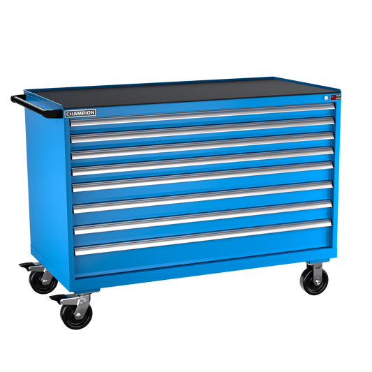 Champion Tool Storage DW1500-0801ILC-MB8-RT-BB 8-Drawer Standard Depth Mobile Modular Cabinet DW0801ILC | 56-1/2"W x 42-1/4"H x 28-1/2"D, Bright Blue