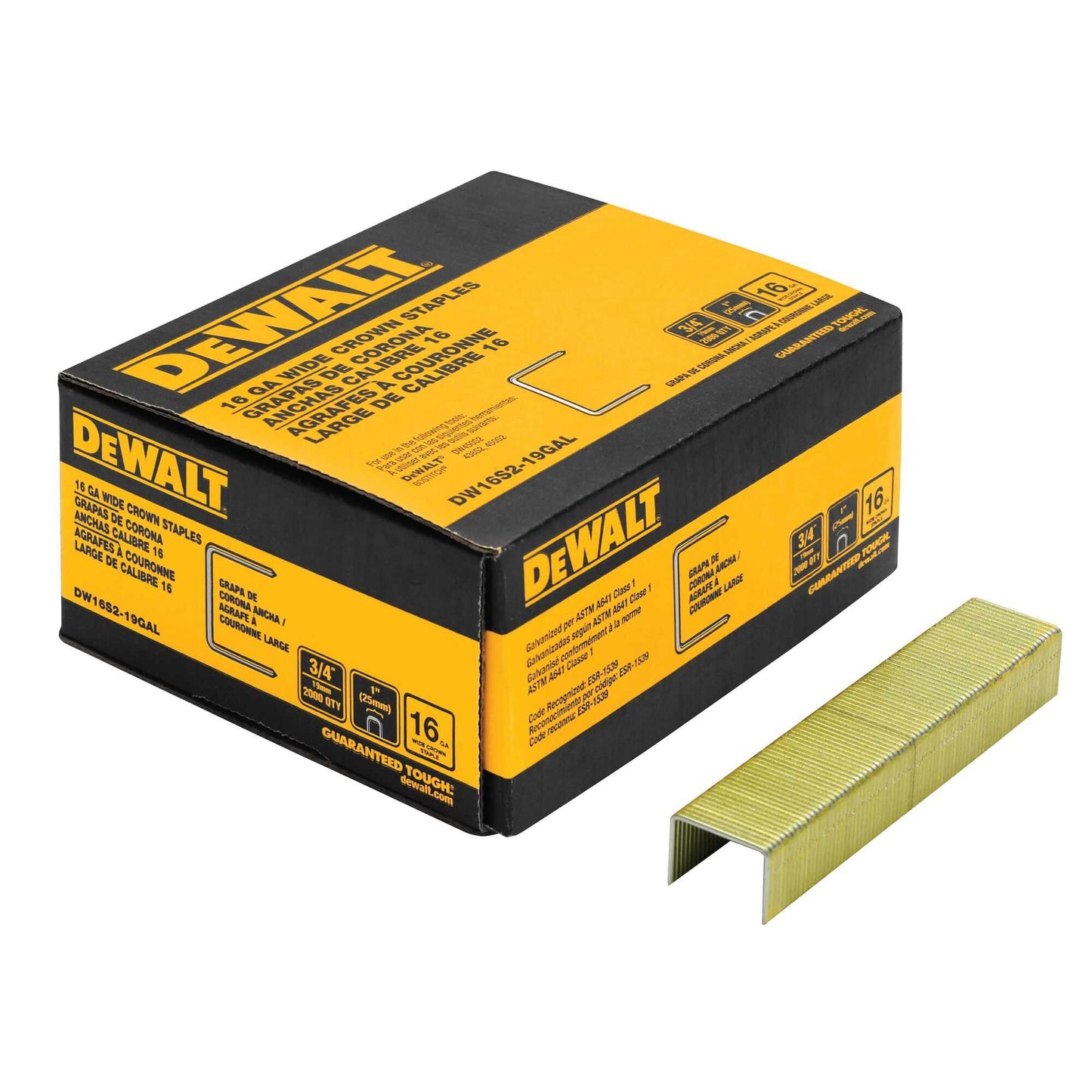 Dewalt DW16S219G-135M 16 Ga 1" Crown Staples