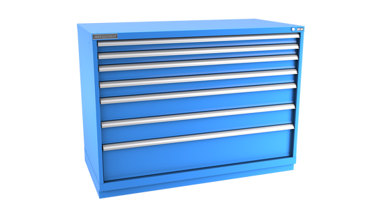 Champion Tool Storage DW1800-0701-ILC-FTB-BB 7-Drawer Standard Depth Modular Cabinet DW0701 | 56-1/2"W x 41-3/4"H x 28-1/2"D, Bright Blue