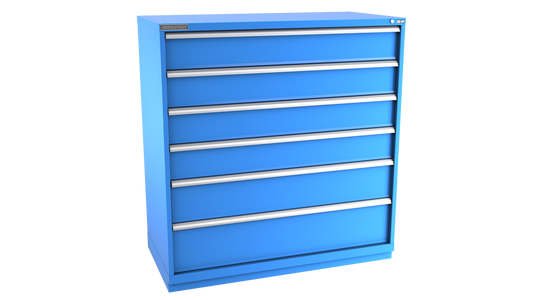 Champion Tool Storage DW2700-0601-ILC-FTB-BB 6-Drawer Standard Depth Modular Cabinet DW0601 | 56-1/2"W x 59-1/2"H x 28-1/2"D, Bright Blue