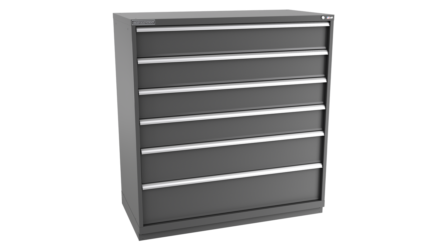 Champion Tool Storage DW2700-0601-ILC-FTB-DG 6-Drawer Standard Depth Modular Cabinet DW0601 | 56-1/2"W x 59-1/2"H x 28-1/2"D, Dark Gray