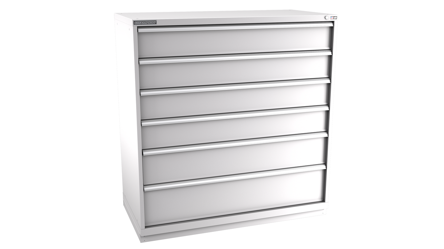 Champion Tool Storage DW2700-0601-ILC-FTB-LG 6-Drawer Standard Depth Modular Cabinet DW0601 | 56-1/2"W x 59-1/2"H x 28-1/2"D, Light Gray