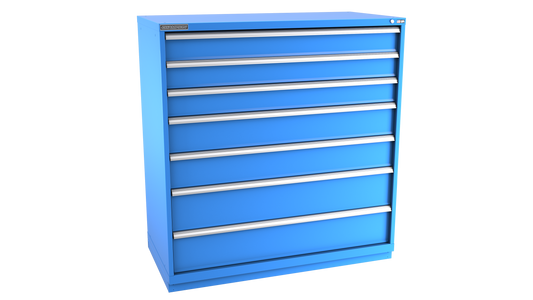 Champion Tool Storage DW2700-0701-ILC-FTB-BB 7-Drawer Standard Depth Modular Cabinet DW0701 | 56-1/2"W x 59-1/2"H x 28-1/2"D, Bright Blue