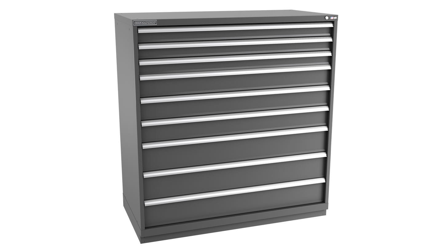 Champion Tool Storage DW2700-0901-ILC-FTB-DG 9-Drawer Standard Depth Modular Cabinet DW0901 | 56-1/2"W x 59-1/2"H x 28-1/2"D, Dark Gray