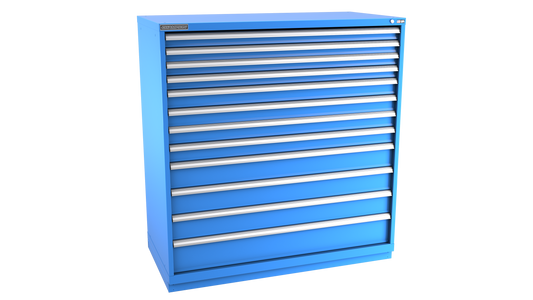 Champion Tool Storage DW2700-1201-ILC-FTB-BB 12-Drawer Standard Depth Modular Cabinet DW1201 | 56-1/2"W x 59-1/2"H x 28-1/2"D, Bright Blue