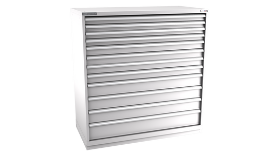 Champion Tool Storage DW2700-1201-ILC-FTB-LG 12-Drawer Standard Depth Modular Cabinet DW1201 | 56-1/2"W x 59-1/2"H x 28-1/2"D, Light Gray