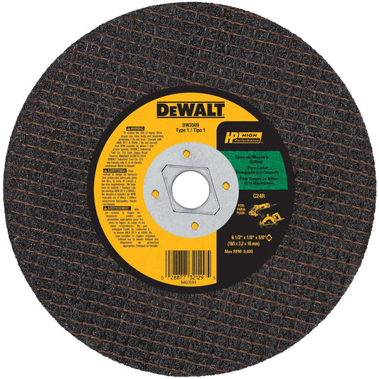 Dewalt DW3509 6-1/2" X 1/8" X 5/8" - Diamond Drive Masonry Cutting Wheel