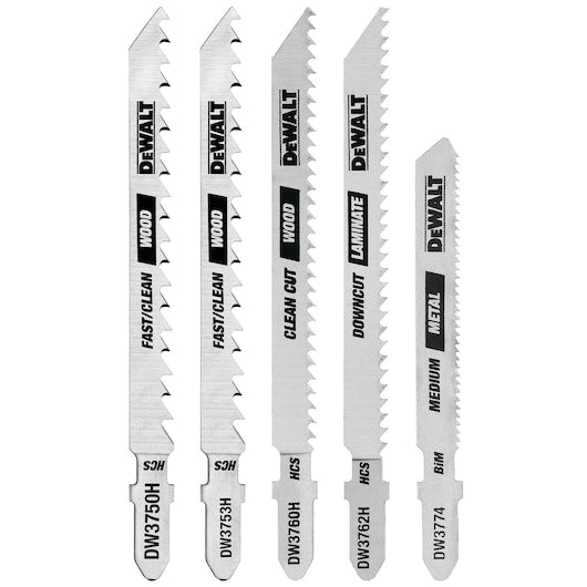 Dewalt DW3795H 5 Pc. T-Shank Jig Saw Blade Set