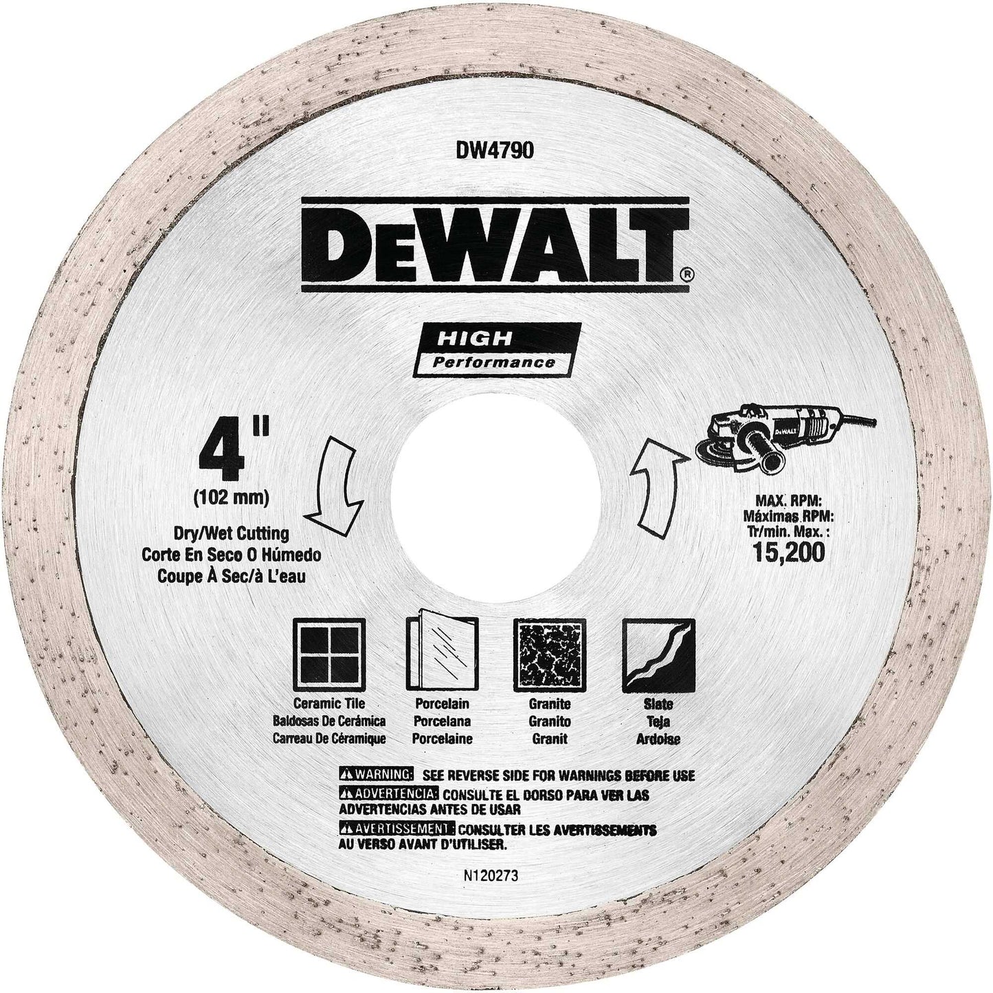 Dewalt DW4790 4" X .060 Tile Blade Wet/Dry