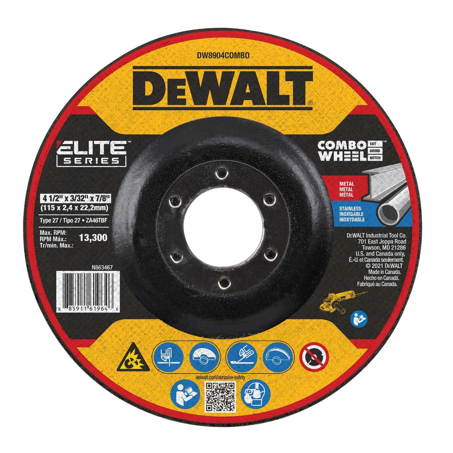 Dewalt DW8904COMBO ® Elite Series Combo Wheel