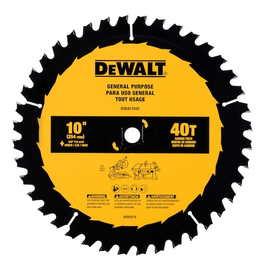 Dewalt DWA11040 10 In General Purpose Saw Blade (40 Tooth)