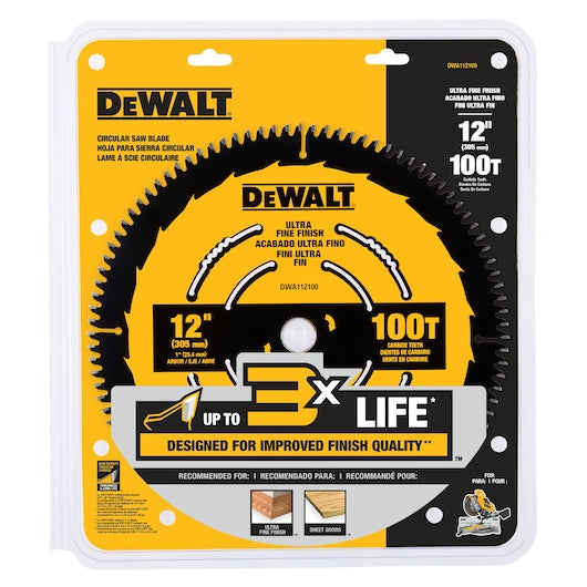 Dewalt DWA112100 12 In. 100T Ultra Fine Finish Saw Blade