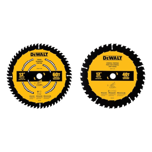 Dewalt DWA112CMB 12 In. 40T / 60T General Purpose Combo Pack