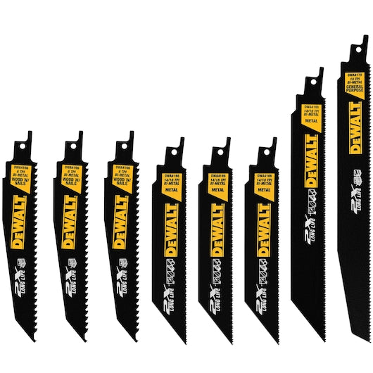 Dewalt DWA4101 8 Piece 2X Recip Blade Set With Toughcas®