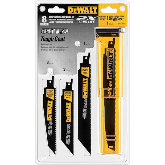 Dewalt DWA4101 8 Piece 2X Recip Blade Set With Toughcas®