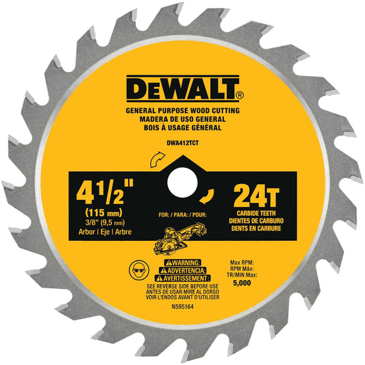 Dewalt DWA412TCT 4-1/2 In Circular Saw Blade