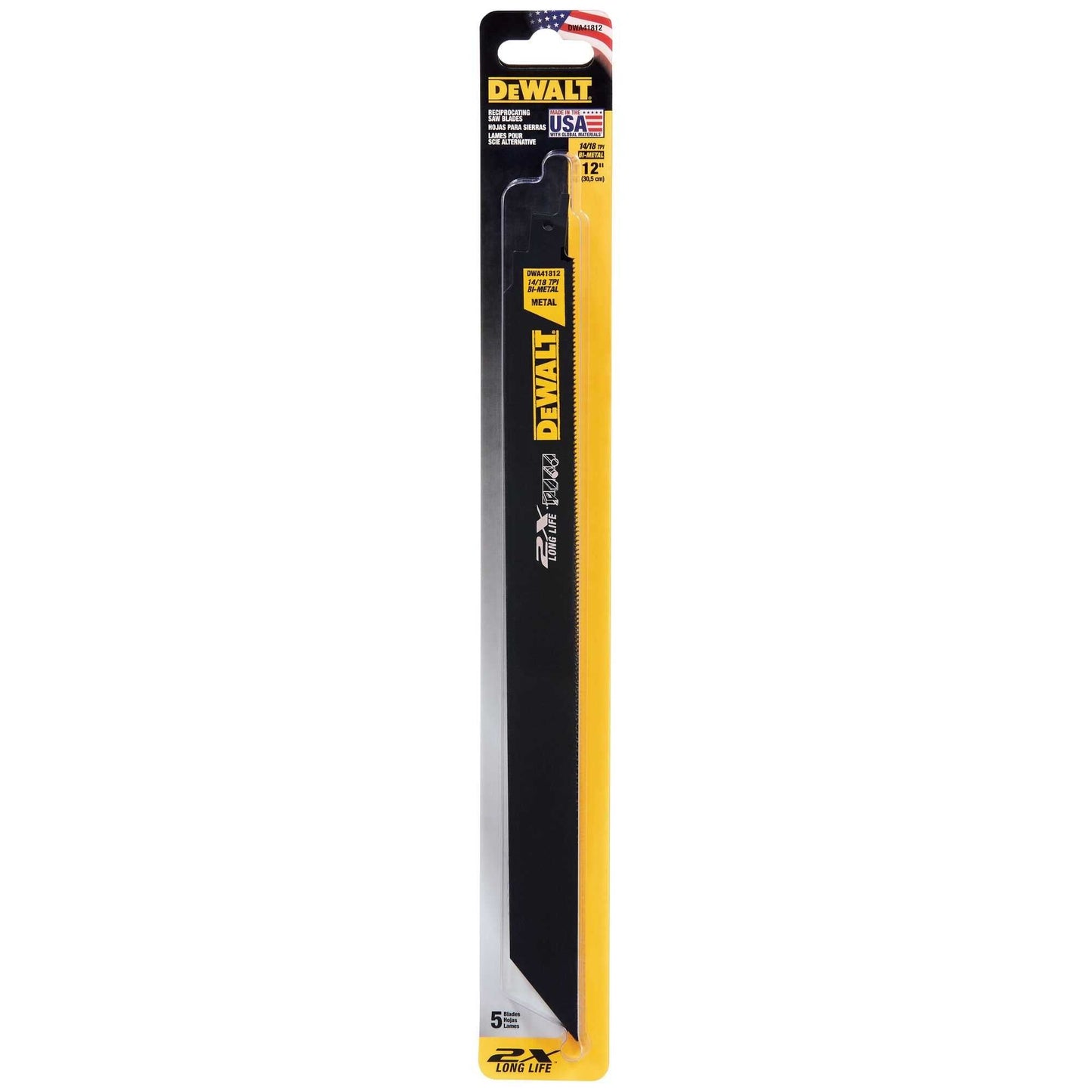 Dewalt DWA41812B25 2X Long Life Metal Cutting Reciprocating Saw Blades