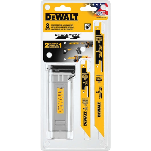 Dewalt DWABK48SETCS 8Pc. Breakaway Reciprocating Saw Blade Set W/Case