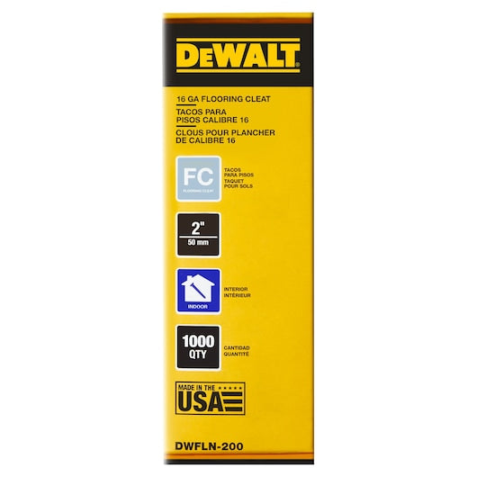 Dewalt DWFLN-200 16 Gauge 2" "L" Shaped Hardwood Flooring Cleat - 1,000 Qty