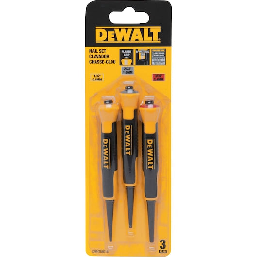 Dewalt DWHT58018 1/32", 2/32", 3/32" Bi-Material Nail Sets