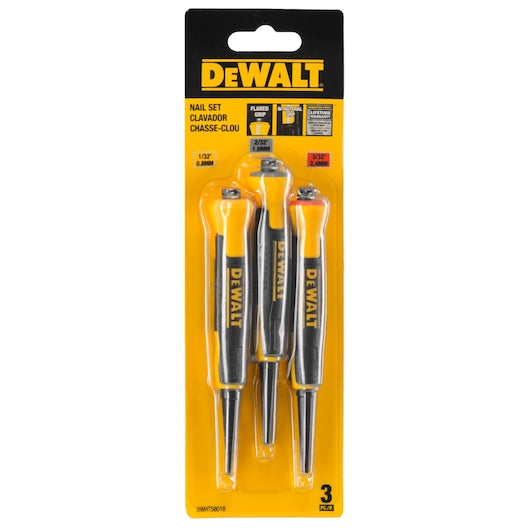 Dewalt DWHT58018 1/32", 2/32", 3/32" Bi-Material Nail Sets