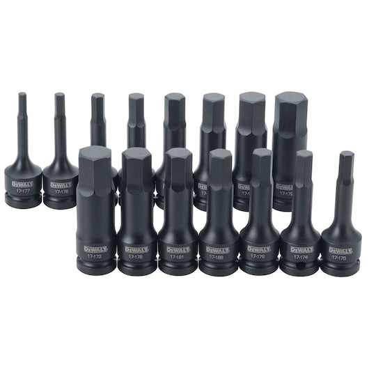 Dewalt DWMT19233 15 Piece 1/2 In Drive Combination Impact Hex Bit Socket Set