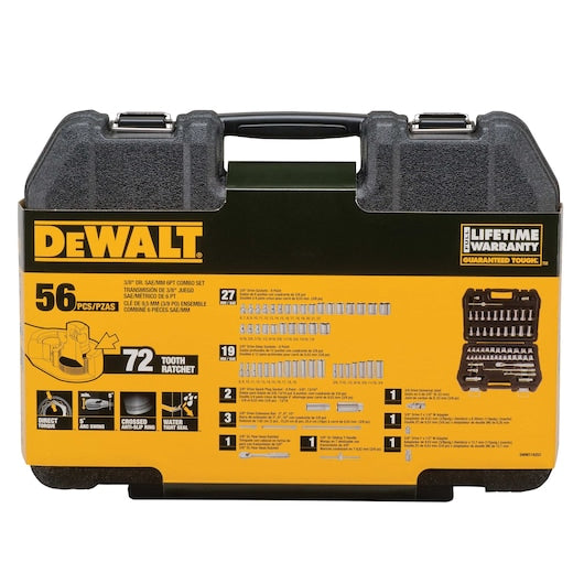 Dewalt DWMT19252 56 Piece 3/8 In Drive Combination Socket Set - 6 & 12 Point