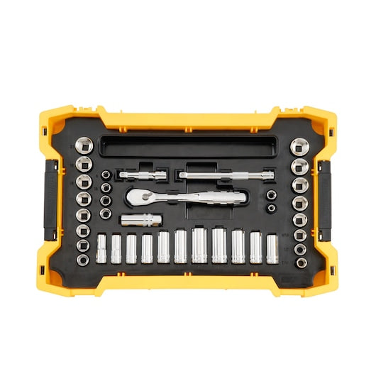 Dewalt DWMT45402 1/4 In And 3/8 In Mechanic Tool Set With Toughsystem® 2.0 Tray And Lid (131 Pc)