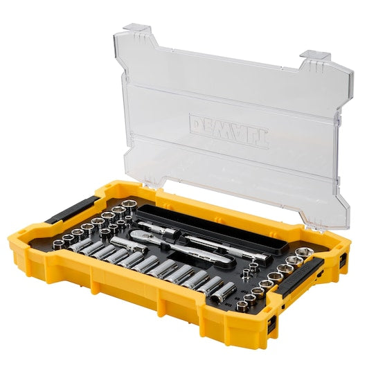 Dewalt DWMT45402 1/4 In And 3/8 In Mechanic Tool Set With Toughsystem® 2.0 Tray And Lid (131 Pc)