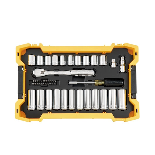 Dewalt DWMT45403 3/8 In And 1/2 In Mechanic Tool Set With Toughsystem® 2.0 Tray And Lid (85 Pc)