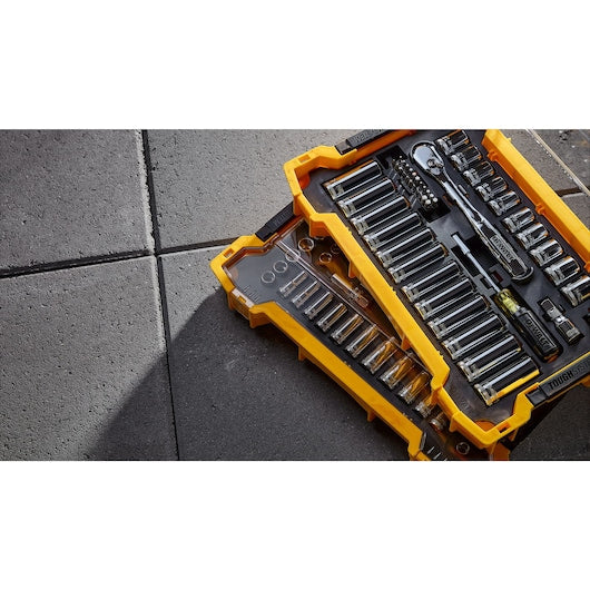 Dewalt DWMT45403 3/8 In And 1/2 In Mechanic Tool Set With Toughsystem® 2.0 Tray And Lid (85 Pc)