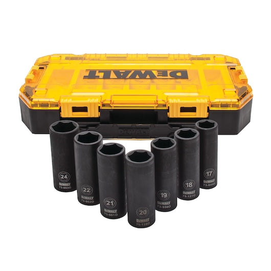 Dewalt DWMT74737 7 Pc. 1/2 In. Drive Deep Impact Metric Socket Set