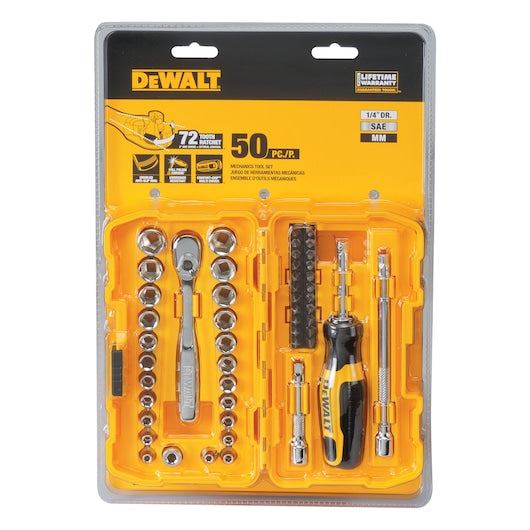 Dewalt DWMT81610 50 Pc. 1/4 In. Drive Mechanics Tool Set