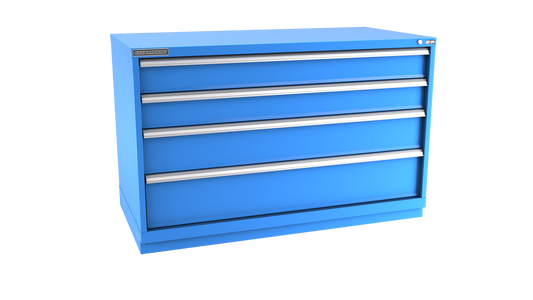 Champion Tool Storage DWS1500-0401-ILC-FTB-BB 4-Drawer Shallow Depth Modular Cabinet DWS0401 | 56-1/2"W x 35-7/8"H x 22-1/2"D, Bright Blue