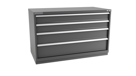 Champion Tool Storage DWS1500-0401-ILC-FTB-DG 4-Drawer Shallow Depth Modular Cabinet DWS0401 | 56-1/2"W x 35-7/8"H x 22-1/2"D, Dark Gray