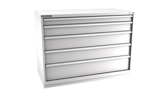 Champion Tool Storage DWS1800-0501-ILC-FTB-LG 5-Drawer Shallow Depth Modular Cabinet DWS0501 | 56-1/2"W x 41-3/4"H x 22-1/2"D, Light Gray
