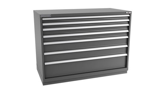 Champion Tool Storage DWS1800-0701-ILC-FTB-DG 7-Drawer Shallow Depth Modular Cabinet DWS0701 | 56-1/2"W x 41-3/4"H x 22-1/2"D, Dark Gray