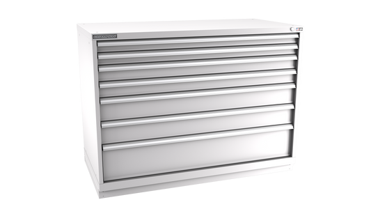 Champion Tool Storage DWS1800-0701-ILC-FTB-LG 7-Drawer Shallow Depth Modular Cabinet DWS0701 | 56-1/2"W x 41-3/4"H x 22-1/2"D, Light Gray
