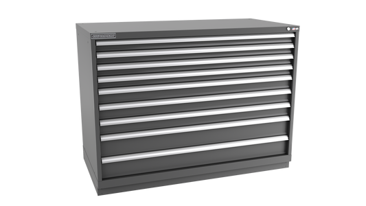 Champion Tool Storage DWS1800-0901-ILC-FTB-DG 9-Drawer Shallow Depth Modular Cabinet DWS0901 | 56-1/2"W x 41-3/4"H x 22-1/2"D, Dark Gray