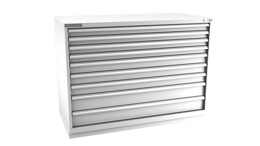 Champion Tool Storage DWS1800-0901-ILC-FTB-LG 9-Drawer Shallow Depth Modular Cabinet DWS0901 | 56-1/2"W x 41-3/4"H x 22-1/2"D, Light Gray